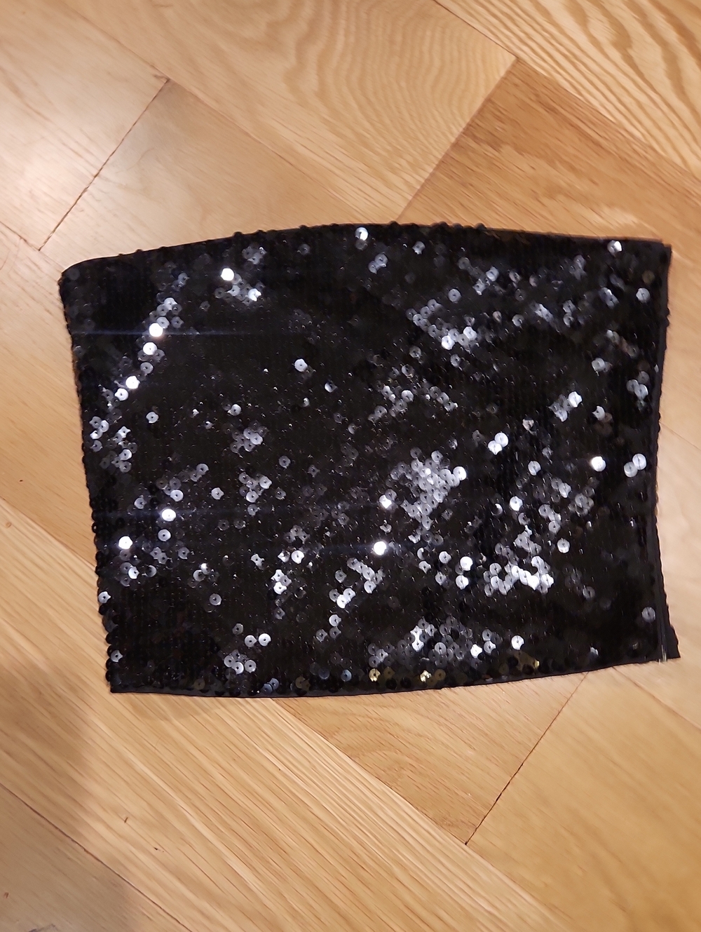 The Andamane Black Sequin Crop Top